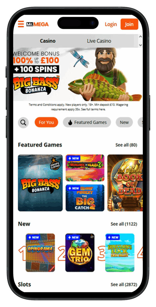 mr mega top-rated UK online casino